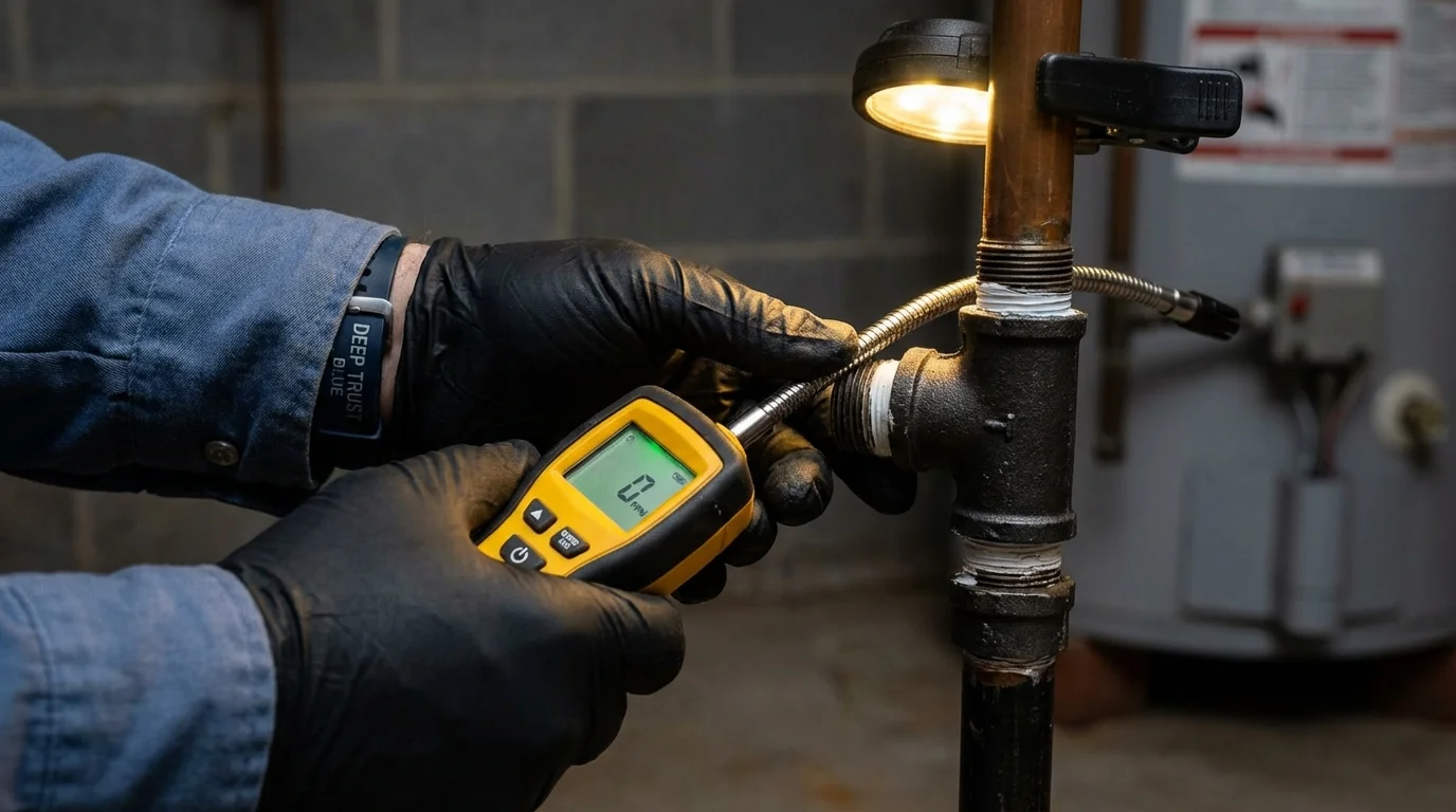 Gas leak detection with electronic sniffer by Johns Plumbing LLC in Colorado City